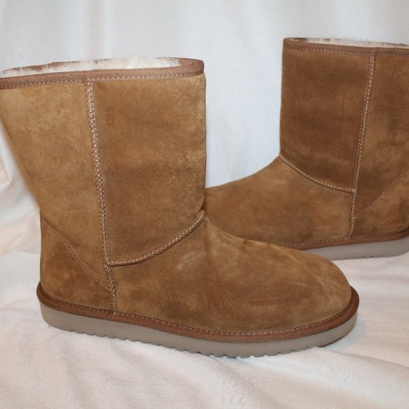 NIB UGG KOOLABURRA WOMEN'S SHORT SUEDE FUR LINED WINTER SNOW BOOTS CHESTNUT - Picture 2 of 6